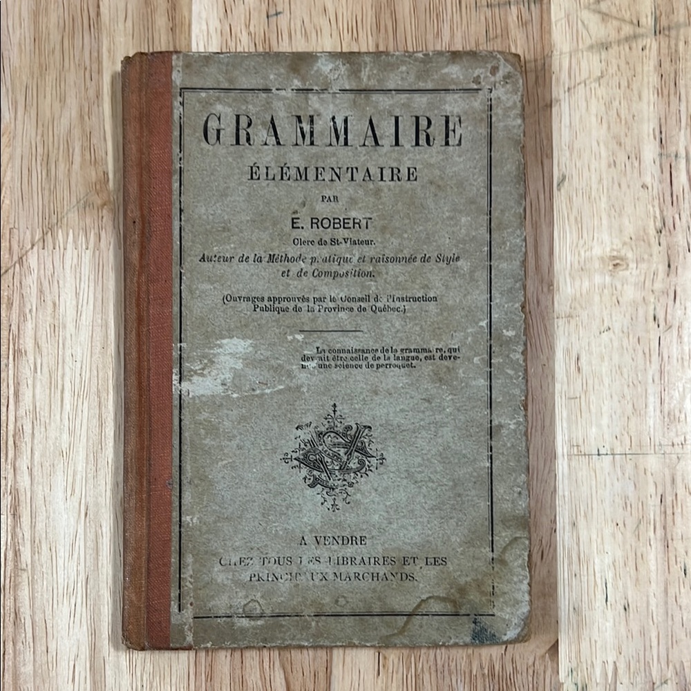 Antique Grammaire Elementaire Book
